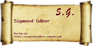 Sigmond Gábor névjegykártya