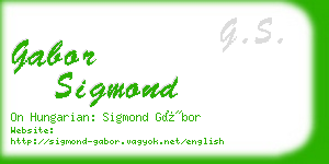 gabor sigmond business card